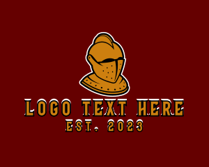 Armor - Golden Armored Knight Character logo design
