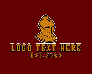 Medieval - Golden Armored Knight Character logo design