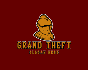 Golden Armored Knight Character Logo