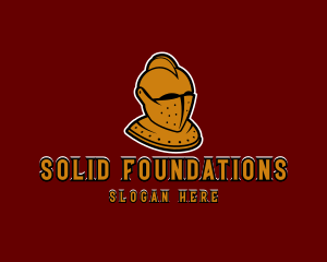 Golden Armored Knight Character Logo