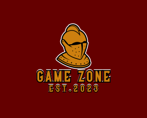 Golden Armored Knight Character logo design