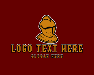 Golden Armored Knight Character Logo