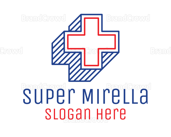 3D Lines Medical Cross Logo