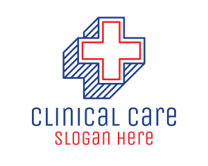 3D Lines Medical Cross  logo design