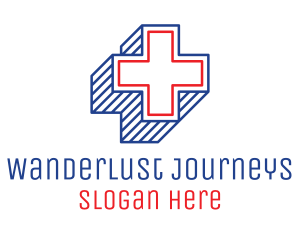 Medicine - 3D Lines Medical Cross logo design