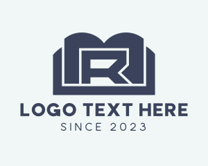 Studying - Blue Book Letter R logo design