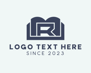 Editor - Blue Book Letter R logo design