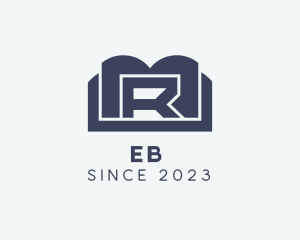 Bookstore - Blue Book Letter R logo design