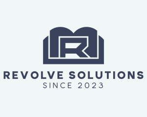 Blue Book Letter R logo design