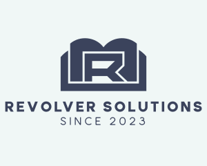 Blue Book Letter R logo design