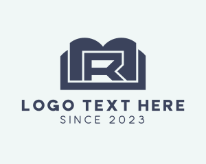 Office Supplies - Blue Book Letter R logo design