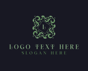 Salon - Natural Wreath Leaves logo design