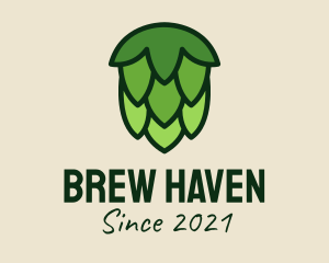 Green Hops Plant  logo design