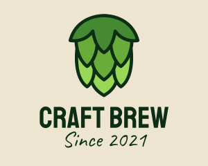 Green Hops Plant  logo design