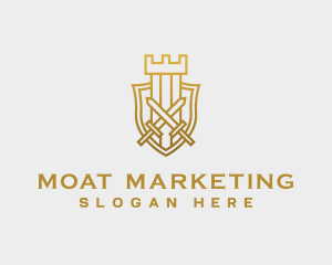 Moat - Kingdom Sword Shield logo design
