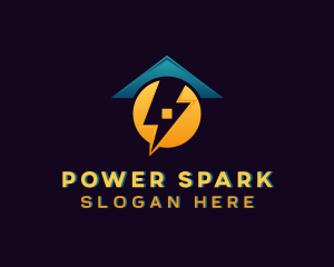 Lightning House Electrician logo design