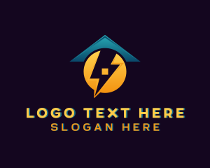 House - Lightning House Electrician logo design