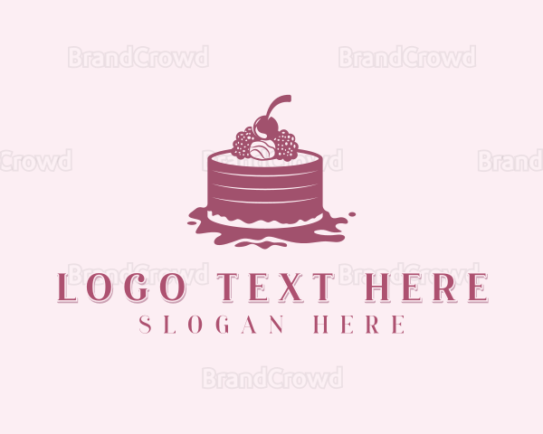 Fruit Cake Dessert Logo