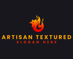Textured - Fire Chicken Flame logo design