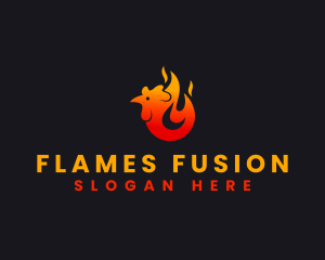 Fire Chicken Flame logo design