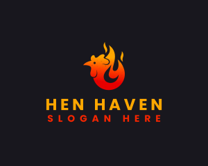 Fire Chicken Flame logo design