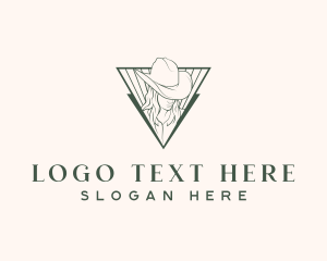 Lady - Hat Rodeo Cowgirl logo design