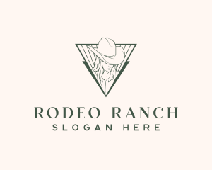 Hat Rodeo Cowgirl logo design