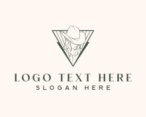Cowgirl - Hat Rodeo Cowgirl logo design