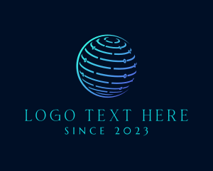 Hacker - Globe Techno Circuit logo design