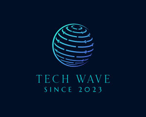 Globe Techno Circuit  logo design