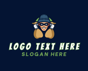 Hustle - Money Thief Robber logo design