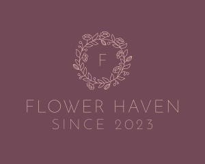 Daisy Flower Wreath  logo design