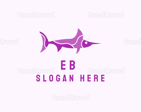 Purple Swordfish Aquarium Logo