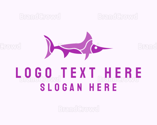 Purple Swordfish Aquarium Logo