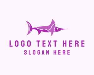 Sea Jelly - Purple Swordfish Aquarium logo design