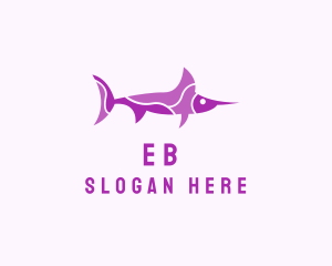 Fish - Purple Swordfish Aquarium logo design