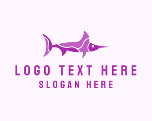Purple Swordfish Aquarium Logo