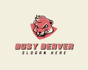 Beaver - Weasel Animal Gaming logo design