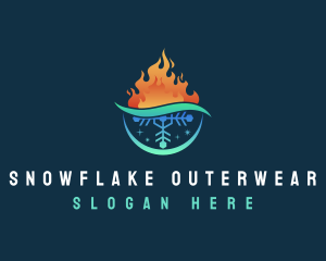 Flame Snowflakes Refrigeration logo design