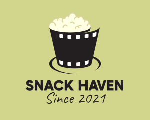 Popcorn Cinema Reel  logo design