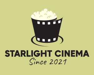 Cinema - Popcorn Cinema Reel logo design