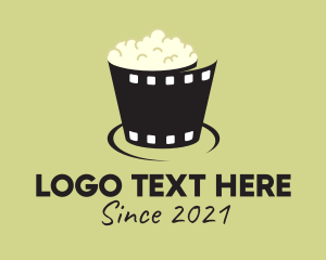 Reel - Popcorn Cinema Reel logo design