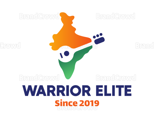 Indian Sitar Player Logo