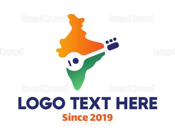 Indian Sitar Player Logo