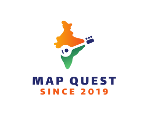 India Map Guitar logo design