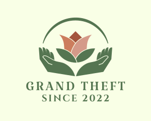 Fragrance - Lotus Plant Hand Gardening logo design