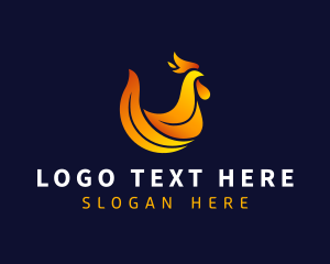 Hot - Flaming Rooster Cuisine logo design