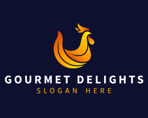 Flaming Rooster Cuisine logo design