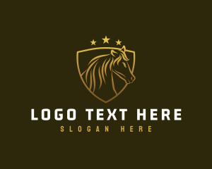 Stallion - Golden Horse Premium logo design