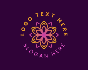 Yoga - Kaleidoscope Flower Petal logo design
